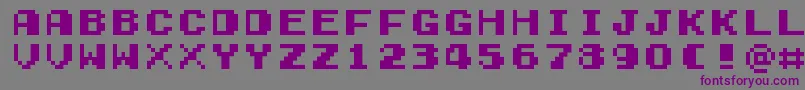 GamegirlClassic-fontti – violetit fontit harmaalla taustalla