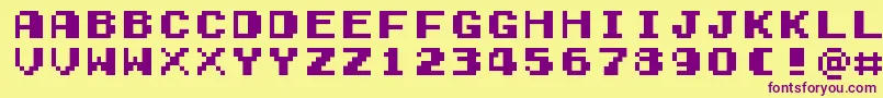 Czcionka GamegirlClassic – fioletowe czcionki na żółtym tle