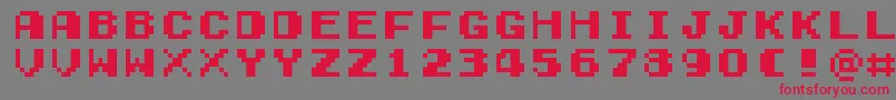 GamegirlClassic-Schriftart – Rote Schriften auf grauem Hintergrund