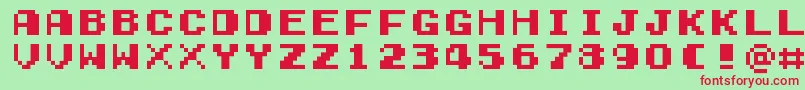 GamegirlClassic Font – Red Fonts on Green Background