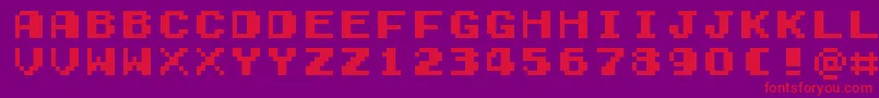 フォントGamegirlClassic – 紫の背景に赤い文字