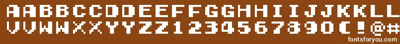 フォントGamegirlClassic – 茶色の背景に白い文字