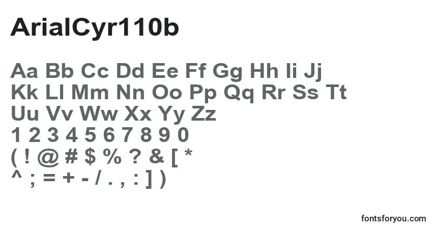 A fonte ArialCyr110b – alfabeto, números, caracteres especiais