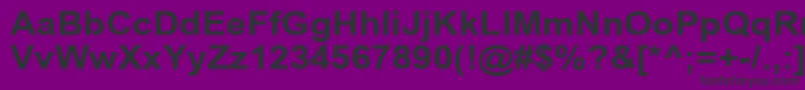 フォントArialCyr110b – 紫の背景に黒い文字