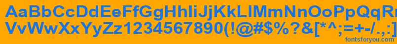 Шрифт ArialCyr110b – синие шрифты на оранжевом фоне