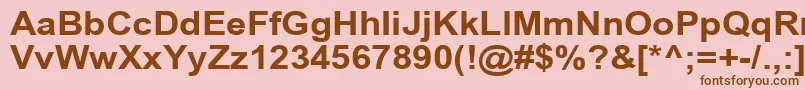 ArialCyr110b Font – Brown Fonts on Pink Background
