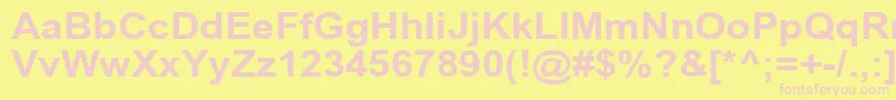 ArialCyr110b Font – Pink Fonts on Yellow Background