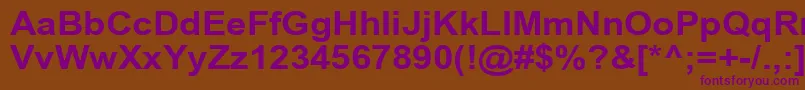 ArialCyr110b Font – Purple Fonts on Brown Background