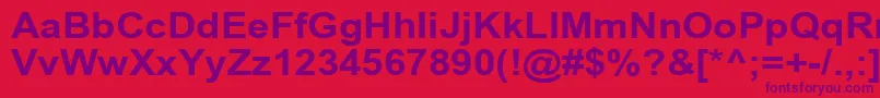 ArialCyr110b-Schriftart – Violette Schriften auf rotem Hintergrund