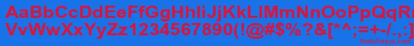 ArialCyr110b-fontti – punaiset fontit sinisellä taustalla