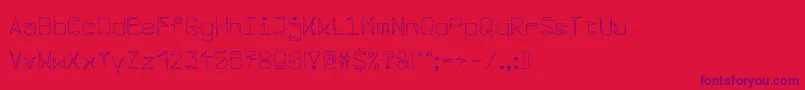 Irritation Font – Purple Fonts on Red Background