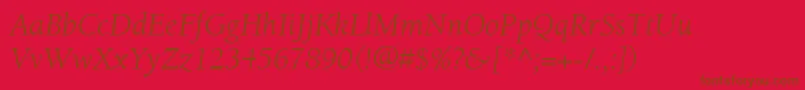 フォントItcBerkeleyOldstyleLtBookItalic – 赤い背景に茶色の文字