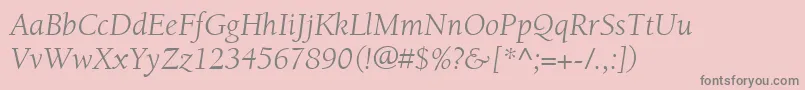 フォントItcBerkeleyOldstyleLtBookItalic – ピンクの背景に灰色の文字