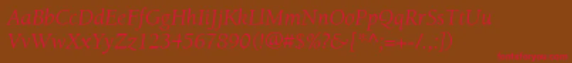 ItcBerkeleyOldstyleLtBookItalic Font – Red Fonts on Brown Background