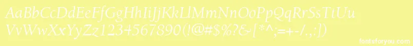 ItcBerkeleyOldstyleLtBookItalic Font – White Fonts on Yellow Background