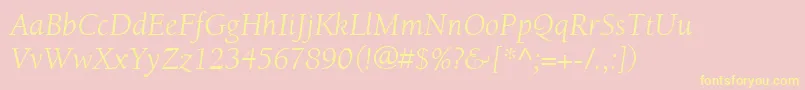 ItcBerkeleyOldstyleLtBookItalic Font – Yellow Fonts on Pink Background