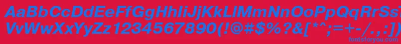 フォントPragmaticaBoldOblique – 赤い背景に青い文字