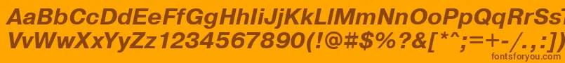 Шрифт PragmaticaBoldOblique – коричневые шрифты на оранжевом фоне