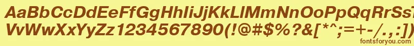 Шрифт PragmaticaBoldOblique – коричневые шрифты на жёлтом фоне