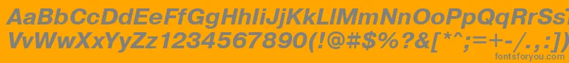 フォントPragmaticaBoldOblique – オレンジの背景に灰色の文字