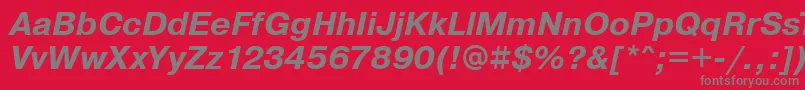 フォントPragmaticaBoldOblique – 赤い背景に灰色の文字