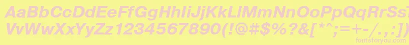 PragmaticaBoldOblique Font – Pink Fonts on Yellow Background