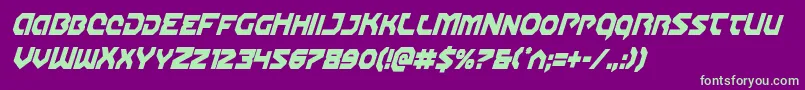 Gunnerstormcondital Font – Green Fonts on Purple Background