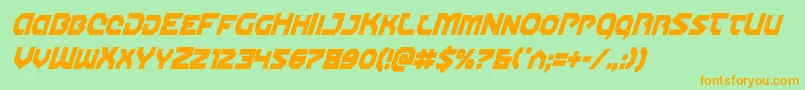 Gunnerstormcondital Font – Orange Fonts on Green Background