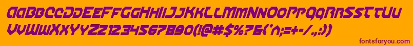 Gunnerstormcondital Font – Purple Fonts on Orange Background