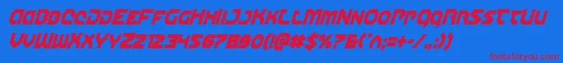 Gunnerstormcondital Font – Red Fonts on Blue Background