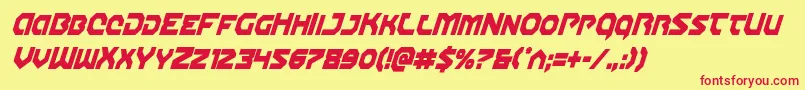 Gunnerstormcondital Font – Red Fonts on Yellow Background