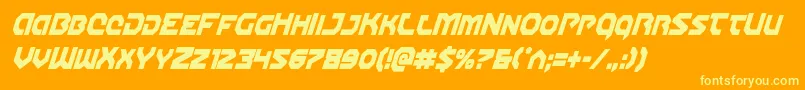 Gunnerstormcondital Font – Yellow Fonts on Orange Background