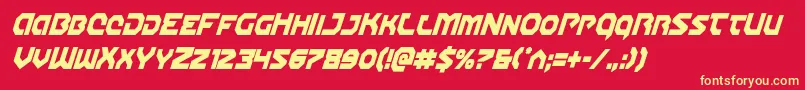 Gunnerstormcondital Font – Yellow Fonts on Red Background