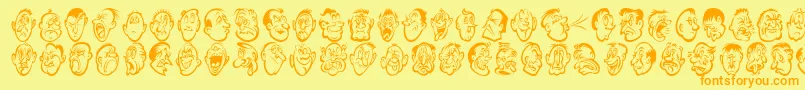 フォントExpressions – オレンジの文字が黄色の背景にあります。