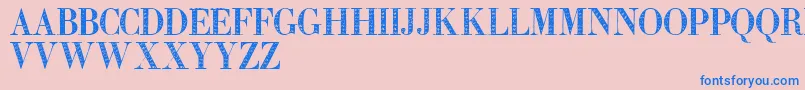 Zierinitialentwo Font – Blue Fonts on Pink Background