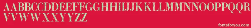 フォントZierinitialentwo – 赤い背景に緑の文字