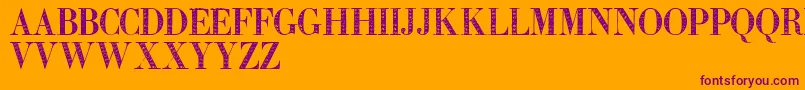 Zierinitialentwo-Schriftart – Violette Schriften auf orangefarbenem Hintergrund