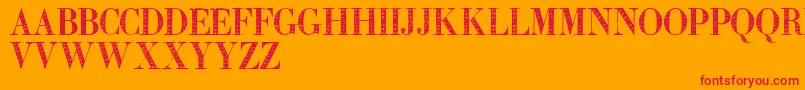フォントZierinitialentwo – オレンジの背景に赤い文字