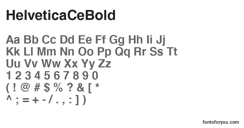Schriftart HelveticaCeBold – Alphabet, Zahlen, spezielle Symbole