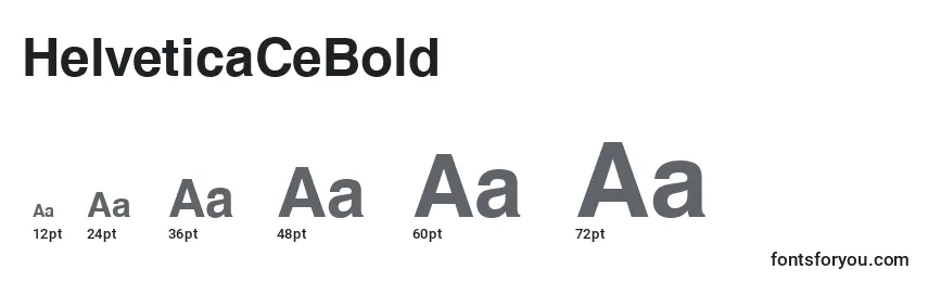 Размеры шрифта HelveticaCeBold