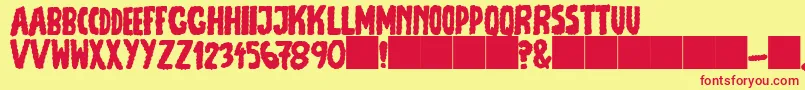 JmhEscamasFill Font – Red Fonts on Yellow Background