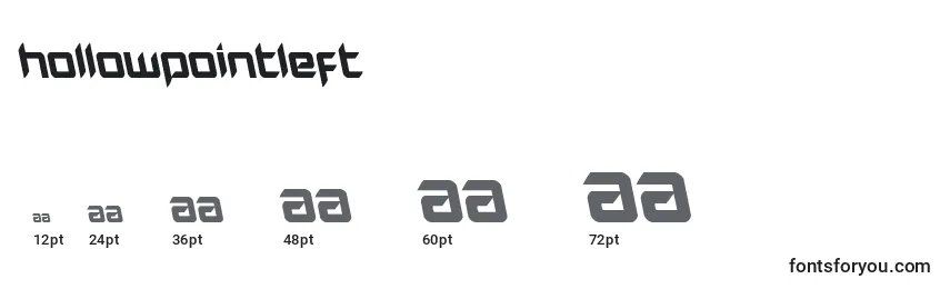 Hollowpointleft Font Sizes