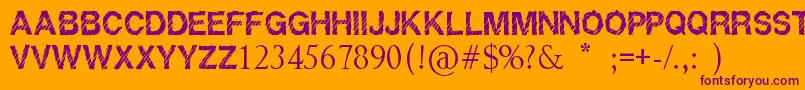 Raptor Font – Purple Fonts on Orange Background