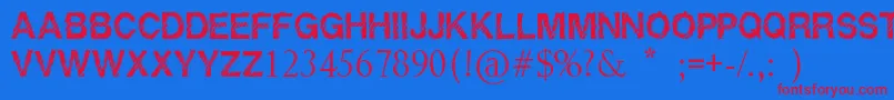 フォントRaptor – 赤い文字の青い背景