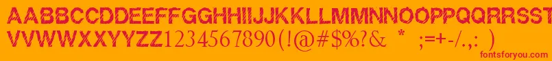 Raptor Font – Red Fonts on Orange Background