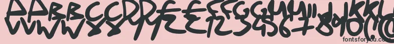 フォントDrunkHandwriting – ピンクの背景に黒い文字