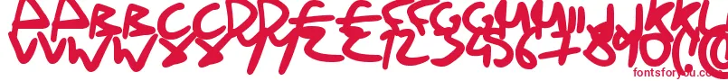 フォントDrunkHandwriting – 赤い文字