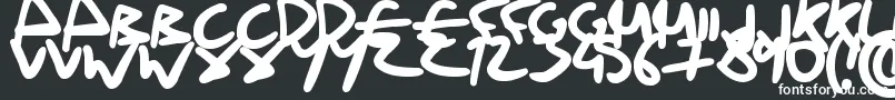 フォントDrunkHandwriting – 白い文字