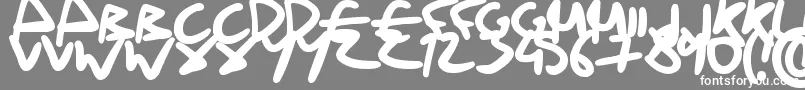 フォントDrunkHandwriting – 灰色の背景に白い文字