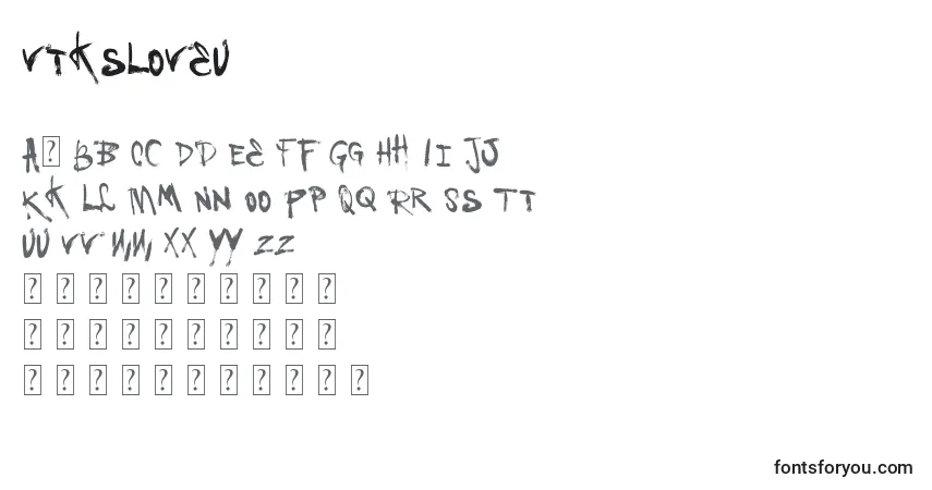Czcionka VtksLoveU – alfabet, cyfry, specjalne znaki